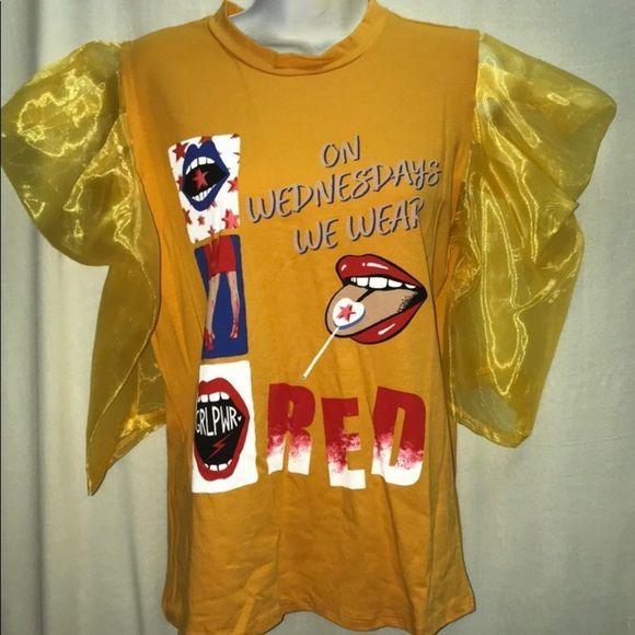 Yellow Ruffle Sleeve Top - Picture 4 of 7